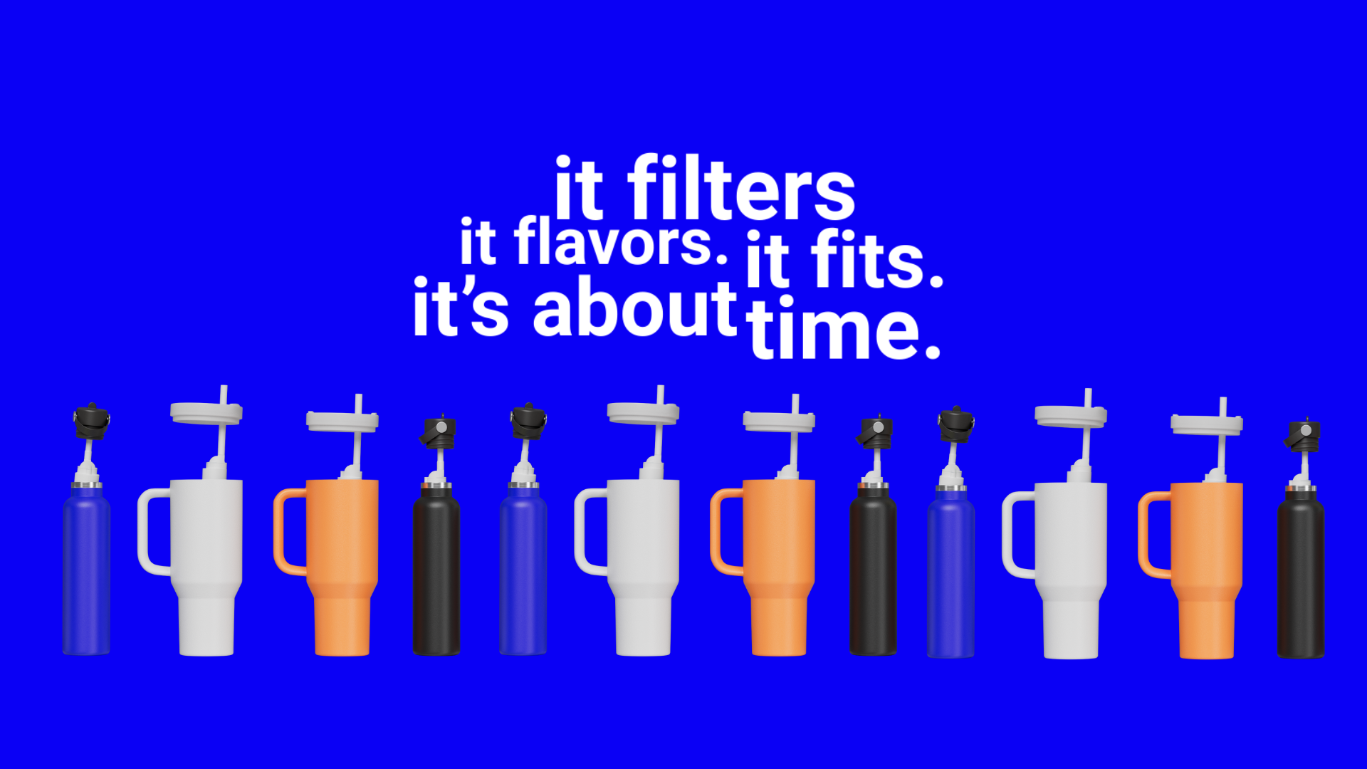 Banner showing the FlavaFil straw fitting inside most reusable water bottles.