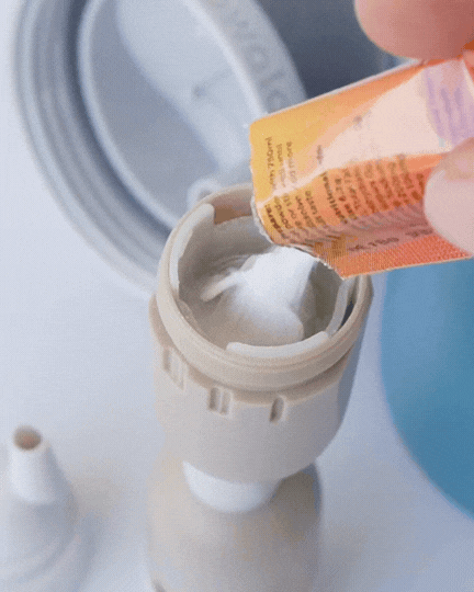 Banner showing how flavor powders and electrolytes are added to the FlavaFil straw before use.